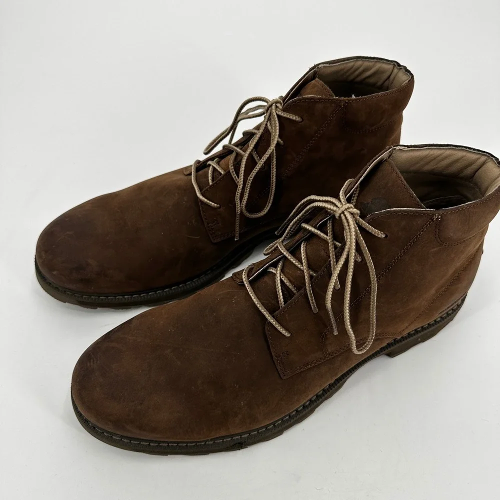Sorel Madson Moc Toe Waterproof Brown Nubuck Leather Chukka Boots Mens 13 Rugged